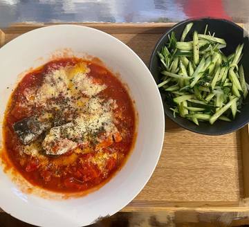 . . 鯖トマトパスタ🍝･･･