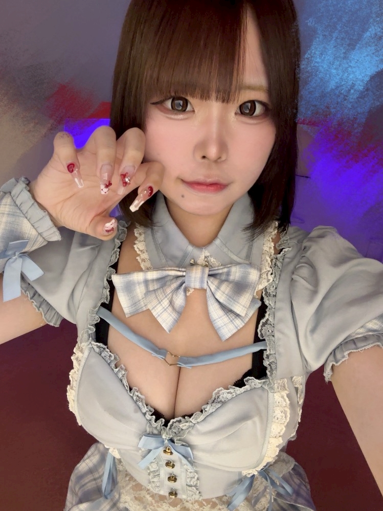 ♡198 水色にゃんにゃんになってたよ🐱🩵寒色チャレンジしたけどやっぱり赤のがしっくりくるな～⊂(ᴖ ̫ᴖ  )⊃❤️