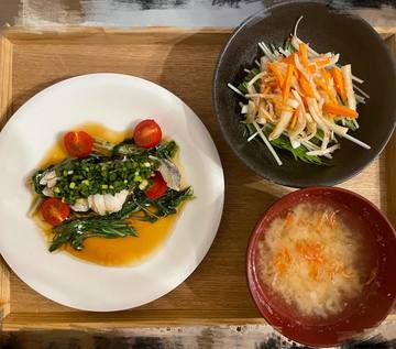 . . たらのレンジ蒸し･･･